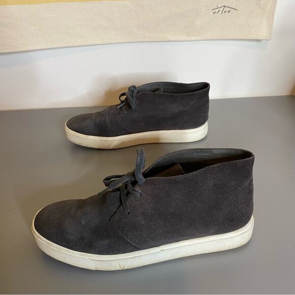 VINCE Dark Gray Suede Lace Up High Top Sneakers Sz 7.5 - Picture 6 of 10